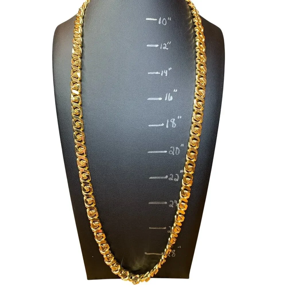 Vintage Givenchy Gold Tone Cuban Link Chain Necklace 32” Heavy Unisex